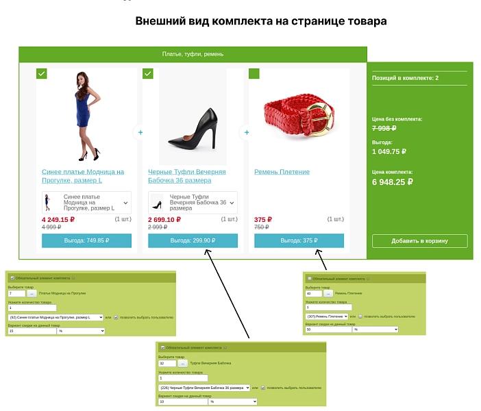комплекты товаров на битриксе комплекты товаров для битрикс