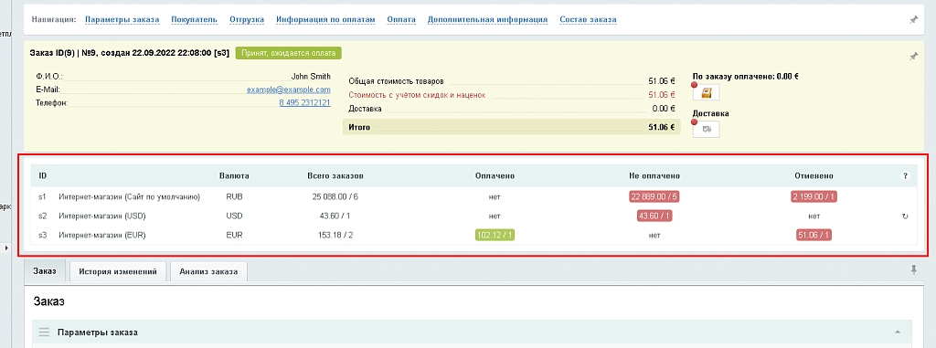 BX365: Статистика заказов покупателей