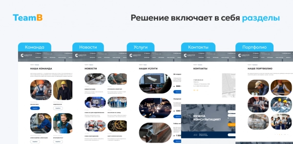 Шаблон team-b — сайт промышленность, индустрия, производство, машиностроение для битрикс