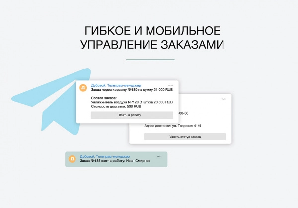 дубовой: телеграм менеджер - обработка заказов через телеграм на битриксе дубовой: телеграм менеджер - обработка заказов через телеграм для битрикс