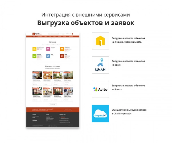 Шаблон адаптивный сайт агентства недвижимости/риелтора асан pro для битрикс