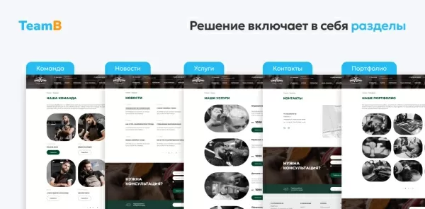 Шаблон team-b: barbershop - барбершоп, парикмахерская, салон красоты, корпоративный сайт для битрикс