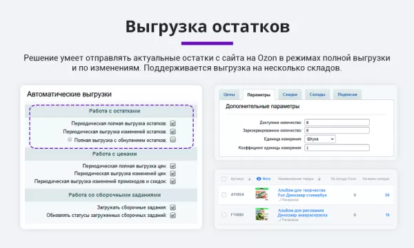 интеграция с ozon (озон) по api. цены, остатки, заказы, статусы, акты для битрикс