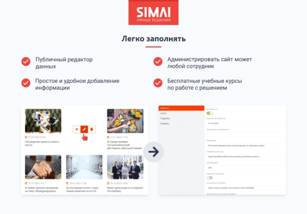Шаблон simai-sf4: сайт муниципального образования -города, поселения, адаптивный с версией для слабовидящих для битрикс