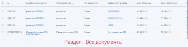 реестр документов для битрикс