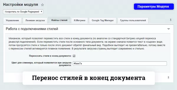 ускоритель по google pagespeed для битрикс