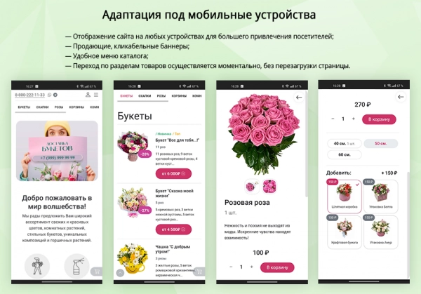 Шаблон магазин цветов и подарков, начиная со старта. flora shop для битрикс