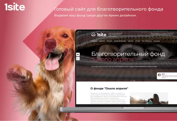 Шаблон 1site.nko - сайт некоммерческой организации, благотворительного фонда для битрикс