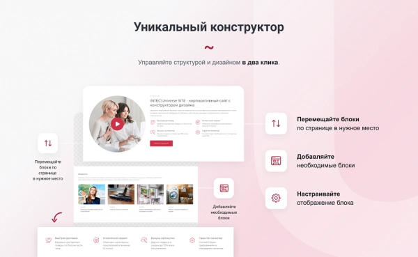 Шаблон intecuniverse site - корпоративный сайт с конструктором дизайна для битрикс