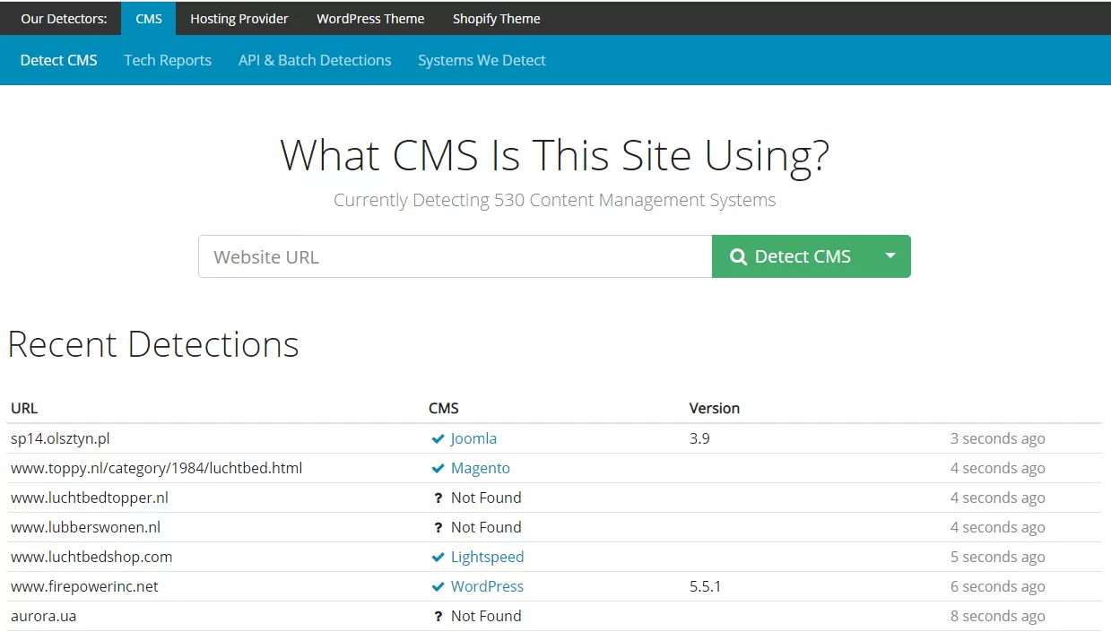 Как определить CMS с помощью whatcms