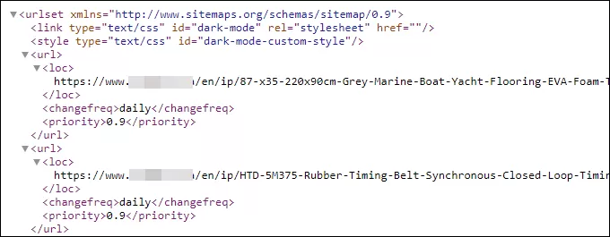 Пример XML Sitemap Пример XML Sitemap